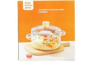 Скляна каструля 1,8 л із кришкою жароміцна 2944 фото