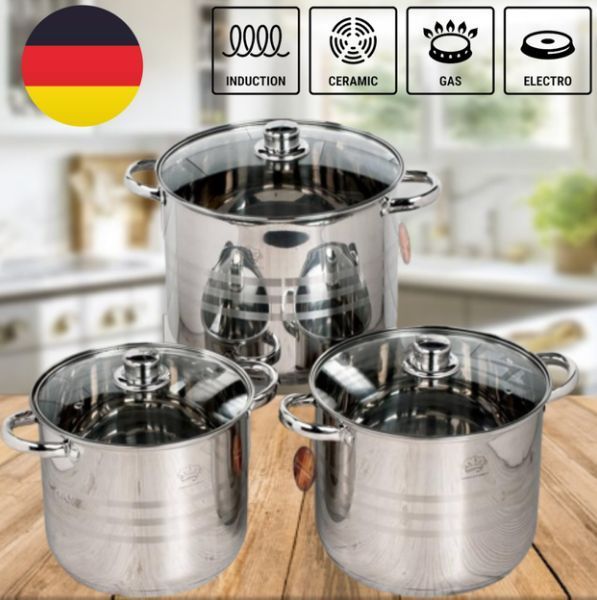 Набор кастрюль из нержавеющей стали German Family 6 предметов GE-2037 50931 фото