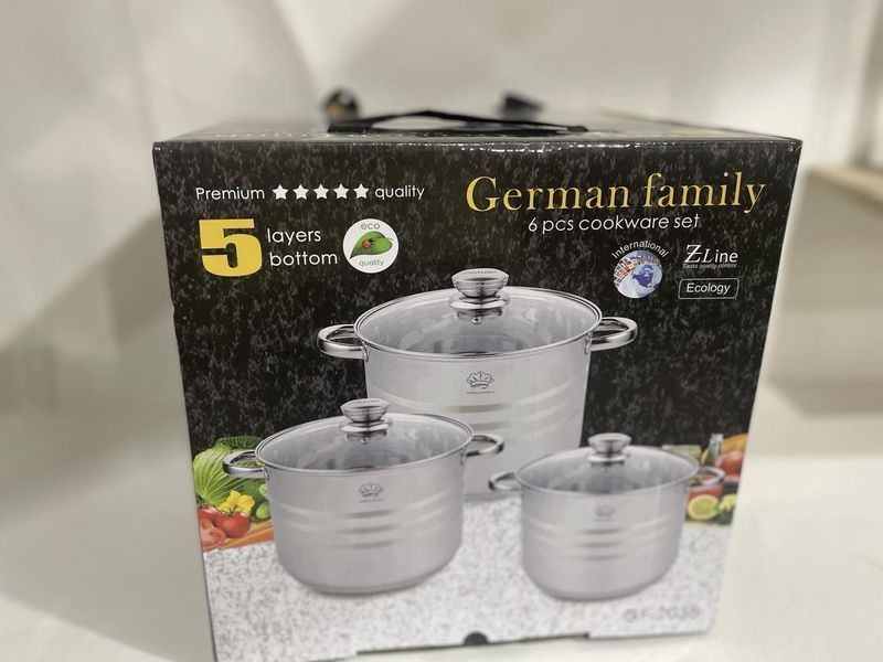 Набор кастрюль из нержавеющей стали German Family 6 предметов GE-2037 50931 фото