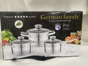 Набір каструль із неіржавкої сталі German Family 6 предметів GF-2071 50933 фото