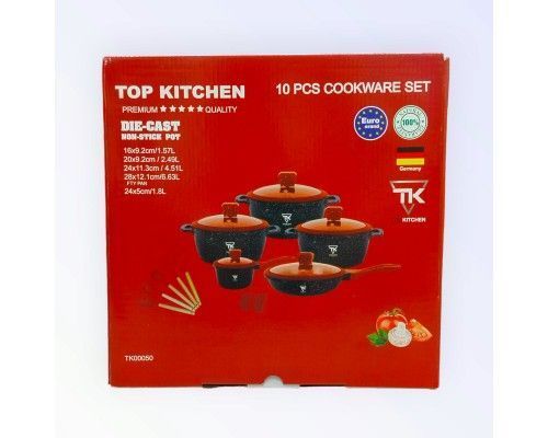 Набор кастрюль Top Kitchen ТК00050L, черный с красными крышками, 10 предметов tk_tk00050l фото