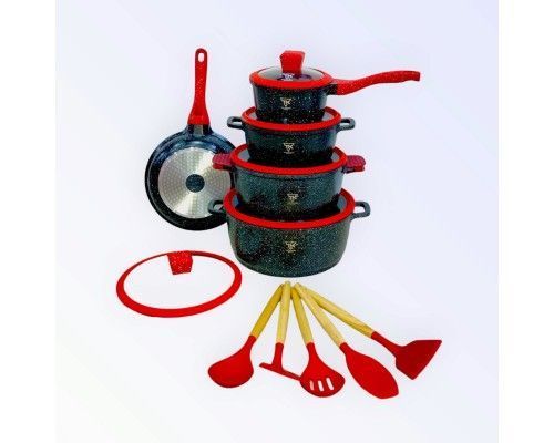 Набор кастрюль Top Kitchen ТК00050L, черный с красными крышками, 10 предметов tk_tk00050l фото