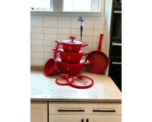 Набор посуды Top Kitchen гранитное покрытие красный tk_tk00100 фото